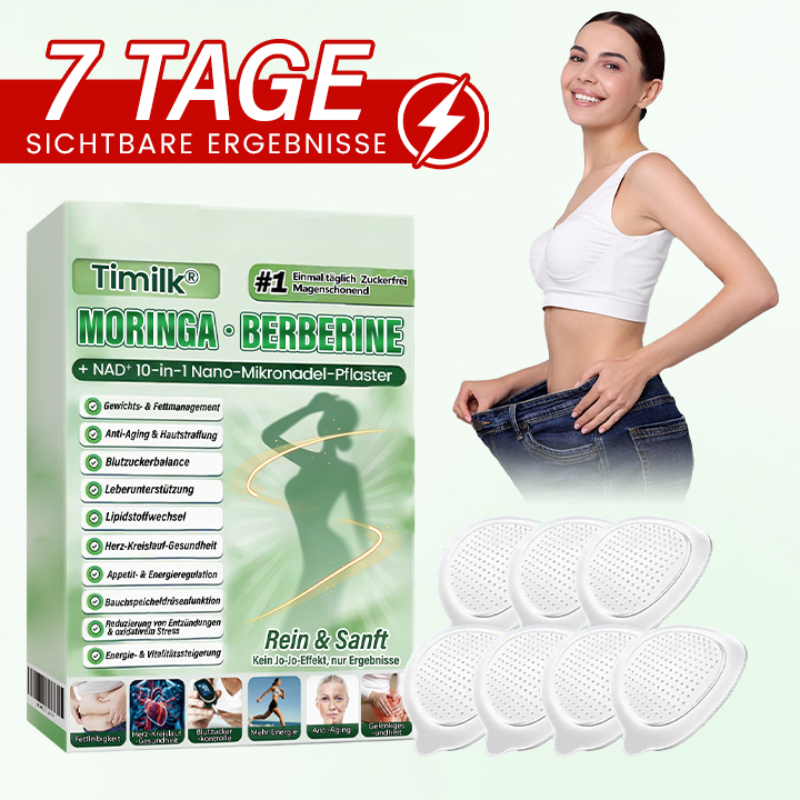 Offizieller Store | ☀️☀️ Timilk® Moringa · Berberine + NAD+ 10-in-1 Nano-Mikronadelpflaster(Nur einmal täglich – sichtbare Veränderungen innerhalb von 7 Tagen)🔥❤️