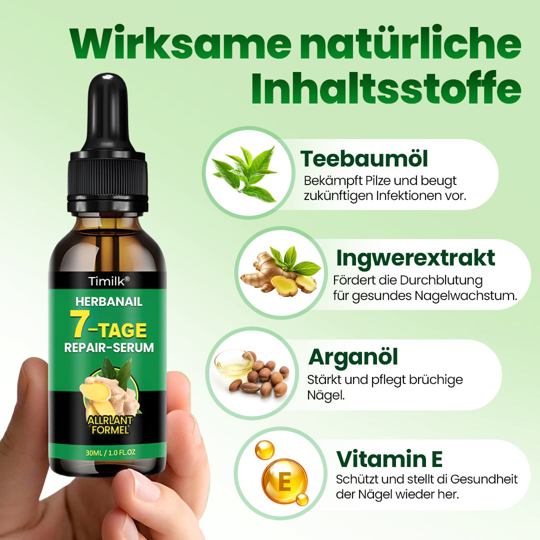 Timilk® HerbaNail 7-Tage Repair-Serum 🔥 FDA-zertifiziert (Klinisch bewährte Kräuterformel für 7-Tage-Nagelpilz-Reparatur & Stärkungsaufbau 🌿)