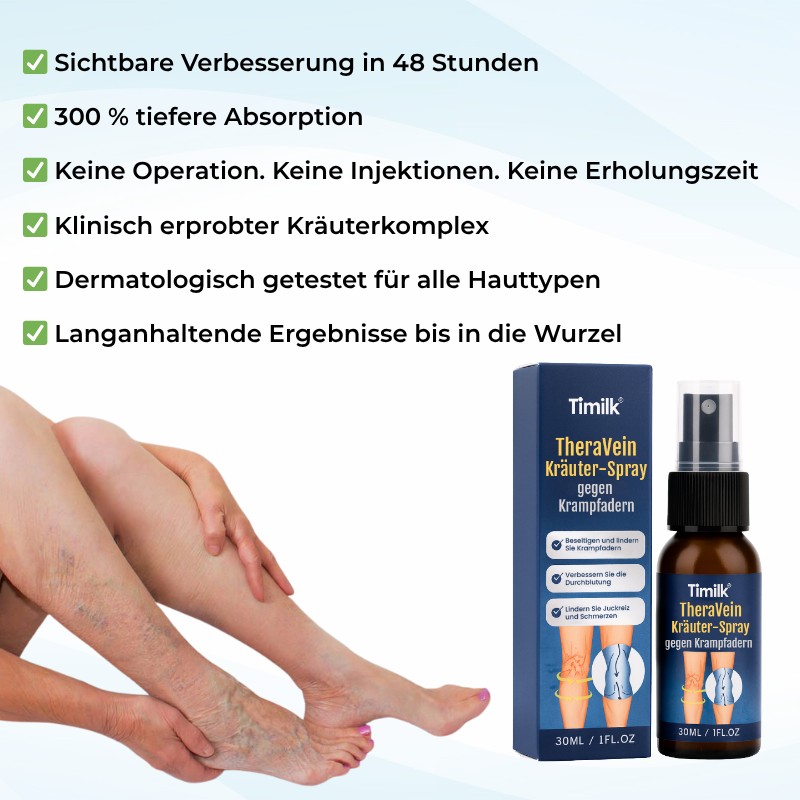 Timilk® TheraVein Kräuter-Spray gegen Krampfadern 🔥